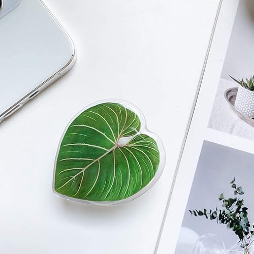 Horniou Support Poignée Téléphone Portable de Conception Feuille de Plante- Réglable à 360°-Compatible avec Tous Les Téléphone Portable (Feuille-04)