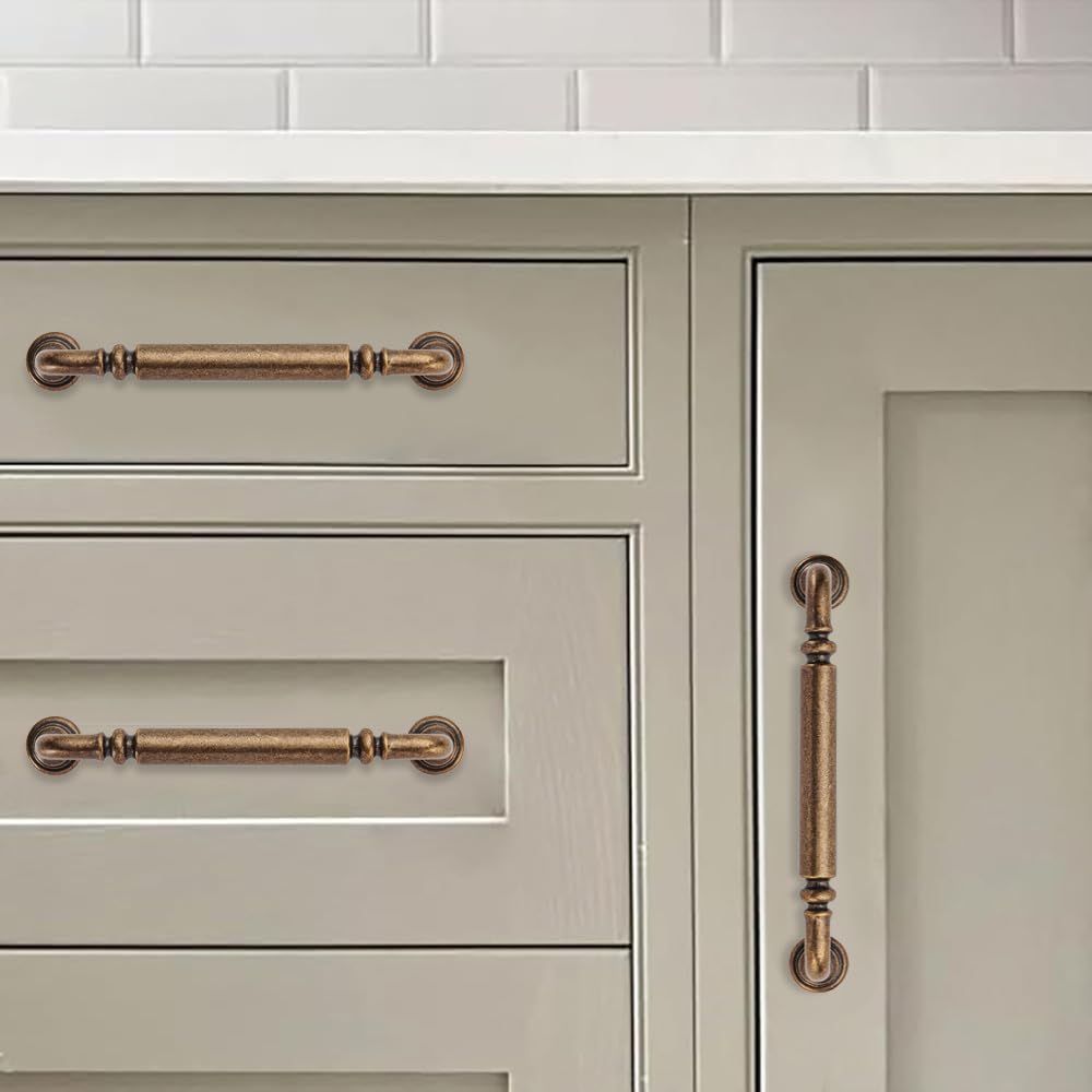 KHTUMEWARE-80392 Antique Brass Appliance Pulls CTC 12 in (305 mm) in Antique Brass — KHTUMEWARE