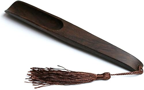 Cuchara de té suelta de madera con borla de mango largo, cuchara de pala, cuchara de té chino, accesorios de ceremonia de té para sala de té, uso en