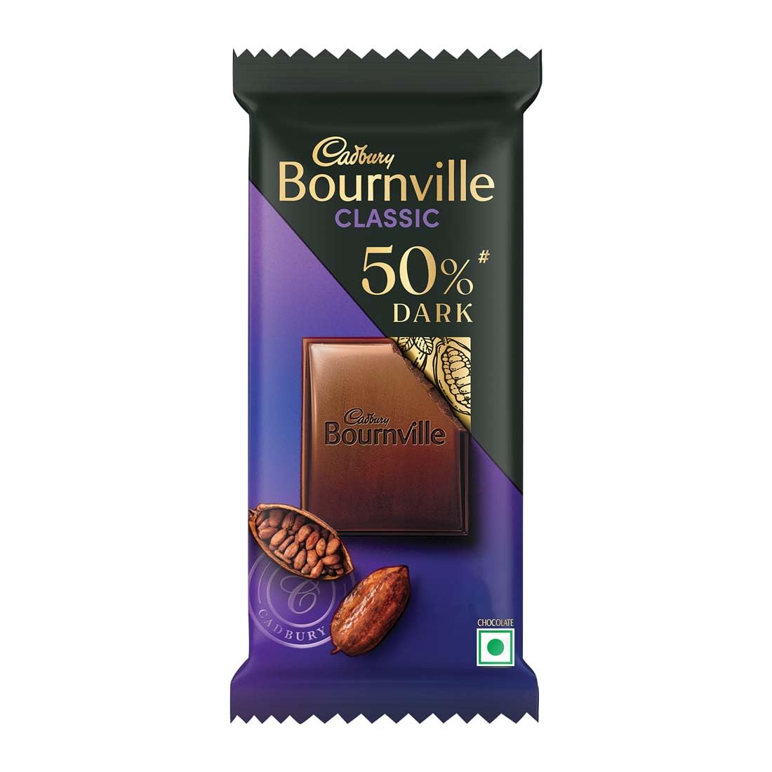 Cadbury Bournville Rich Cocoa 50% Dark Chocolate Bar, 30 Gm
