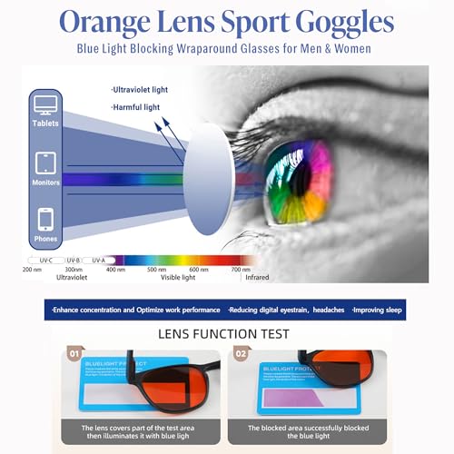 Image of AutoStory Blue Light Blocking Glasses for Sleep - 99.9% Blue Light Filter Amber Lenses - Nighttime Glasses for Relaxation, Better Sleep & Eye Protection - Wraparound Fit for Men & Women