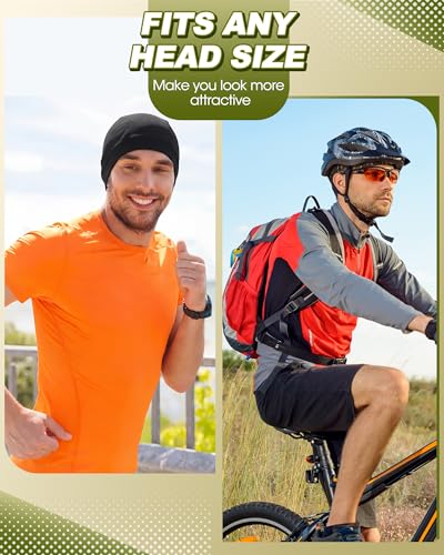 Image of 9 Pcs Cooling Skull Cap Camo Liner Sweat Wicking Lightweight Cycling Cap Running Hat for Men Women