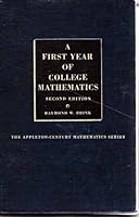 A First Year of College Mathematics B0007EAL6C Book Cover