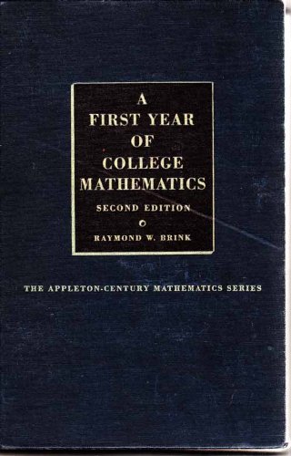 A first year of college mathematics (The Applet... B0007EAL6C Book Cover