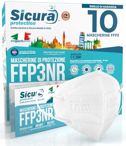 10 Mascherine Protettive FFP3 Certificate CE. Made in Italy....