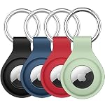 JETech – JETech Silikon Hülle für AirTag, Schwarz/Rot/Navy Blau/Match