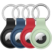 JETech Silikon Hülle für AirTag, Schwarz/Rot/Navy Blau/Matcha Grün – Ansicht 1