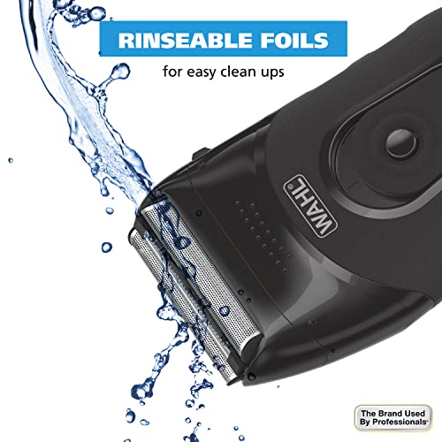 Image of Wahl Compact Rechargeable Lithium Ion Shaver Kit with Hygienic Rinseable Foils & Cutter Bar with Dual Flexible Foils that Move with the Contours of Your Face - 7065
