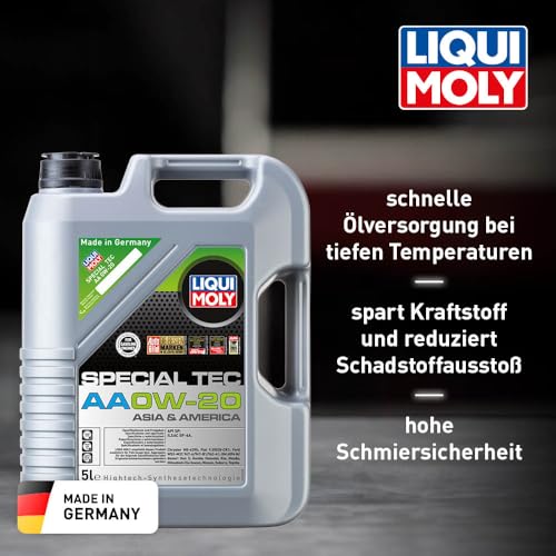 LIQUI MOLY Special Tec AA 0W-20 | 5 L | Synthesetechnologie Motoröl | Art.-Nr.: 9734, farblos