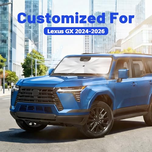 Image of Car Windshield Sun Shade for Lexus GX 2024-2026 -[Reflective Coated Fabric] Sunshade Umbrella for Front Window, Car Shades Sun Visor Keep Car Cool and Protects Interior, 1:1 Exact Fit
