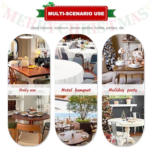 Image of sancua 6 Pack Hunter Green Tablecloth 60 x 102 Inch, Rectangle 6 Feet Table Cloth - Stain and Wrinkle Resistant Washable Polyester Table Cover for Dining Tables, Buffet Parties and Camping