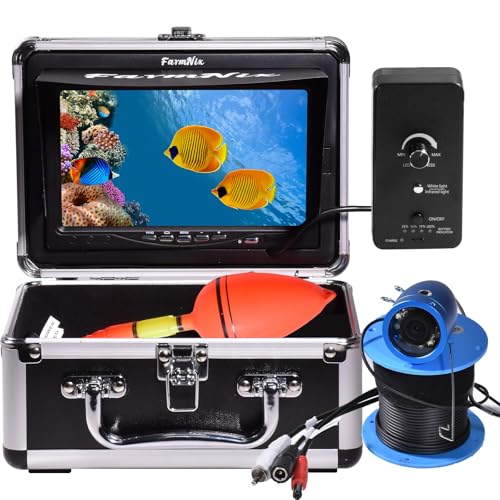 1200TVL Underwater Ice Fishing Camera 7inch LCD Monitor,30m/98ft Cable 10000mAh Battery,Fish Finder with 24pcs Lights Camera.12pcs Infrared,12pcs White Lights,Aluminium Case for Lake,Fish Boat