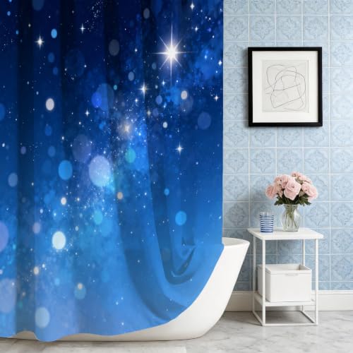 Rideau de douche polyester imperméable ciel étoilé bleu grand format pour baignoire - 5