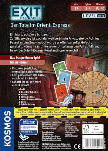 Kosmos 694029, Exit - Das Spiel,Der Tote im Orient-Express, board game, Multicolor - Image 2