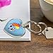 My Little Pony Rainbow Dash Face Keychain Heart Love Metal Key Chain Ring