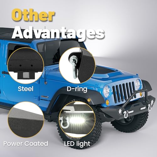 Image of ECOTRIC Front Bumper Compatible with Jeep Wrangler JK JL /JLU Gladiator JT