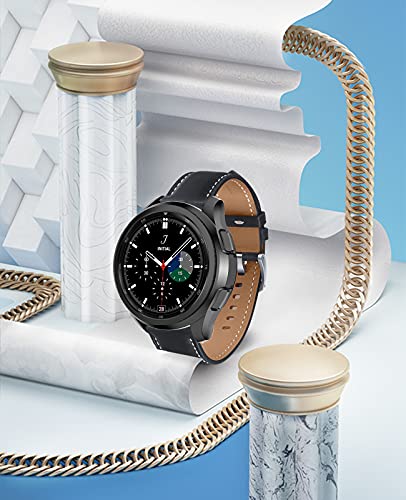 Kakurookie [2+2Pack] Watch Cover Accessories Set Compatible with Samsung Galaxy Watch 4 Classic 46mm, 2 HD Tempered Glass Screen Protective Film and 2 PC Matte Hard Watch Case (Black+Clear, 46mm) - Thumbnail 5