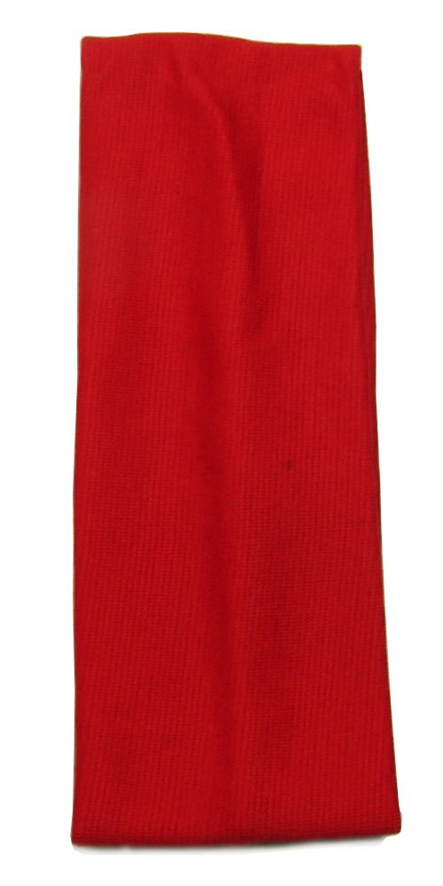 Bling Online 7cm Wide School Colour Bandeaux Elasticated Headband. (Red)