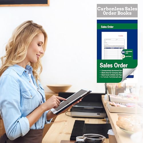 large receipt book5-716 x 8-716 inchescarbonless paper2-part duplicate copy sales orderformwhitecanarypink50 sets per book