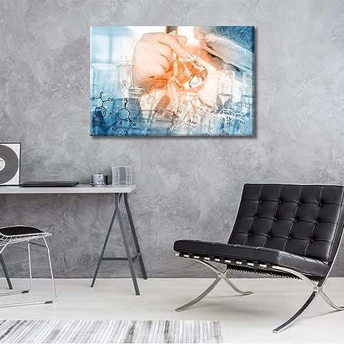 Image of TUMOVO Young Scientist Wall Art for Living Room Gloved Hand Hold a Beaker in Laboratory Room Wall Decor 1 Panels Medical Posters Giclee Print Gallery Packaging Artwork Ready to Hang (16 inch Wx24 H)