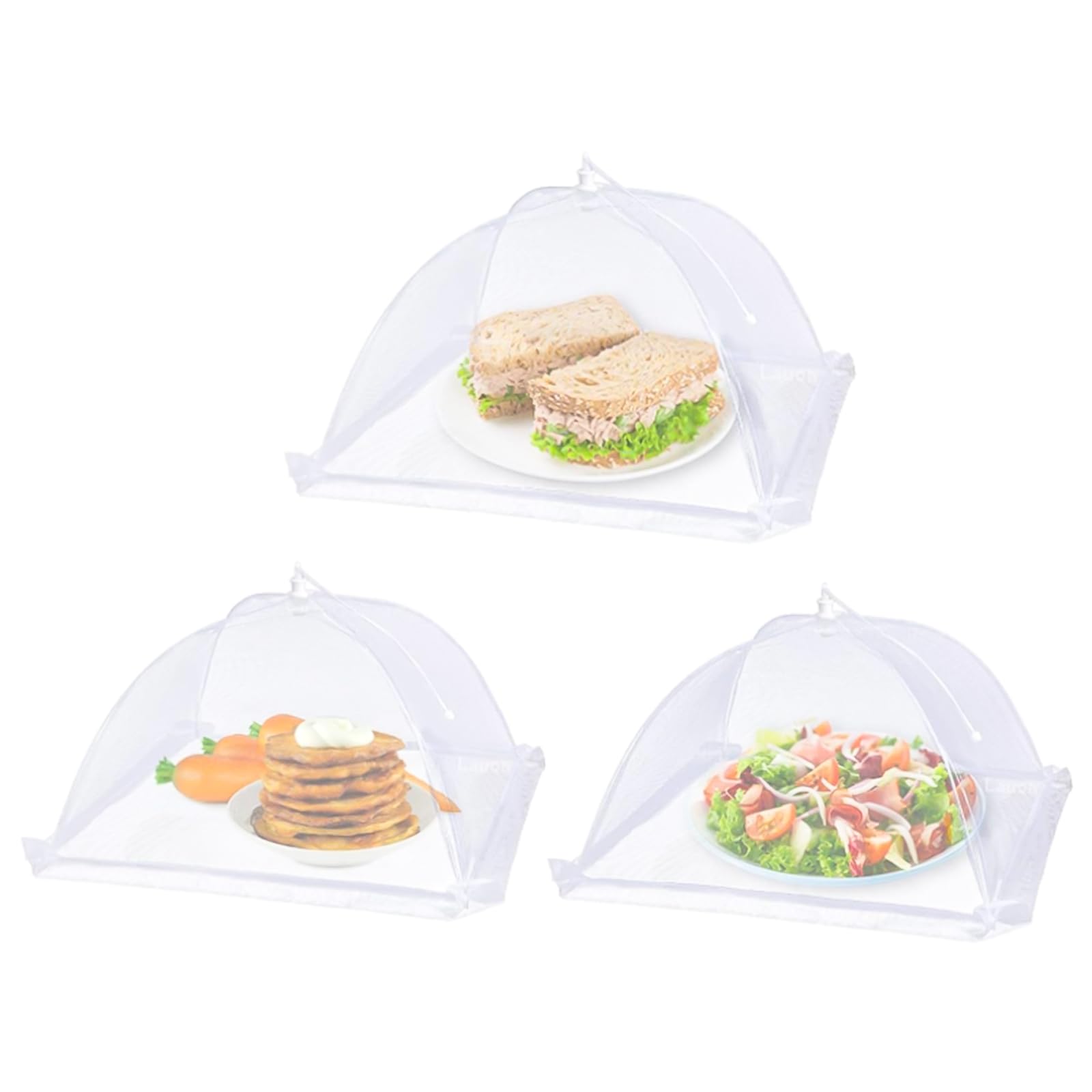 Makoto Nobu 3 Pcs Food Covers Mesh Nets Tents Foldable Umbrella Pop Up, Food Net Cover, 12 Inch Food Storage Protector Collapsible Domes for Fruit Dish Picnic Outside Fly Mosquitoes Bugs