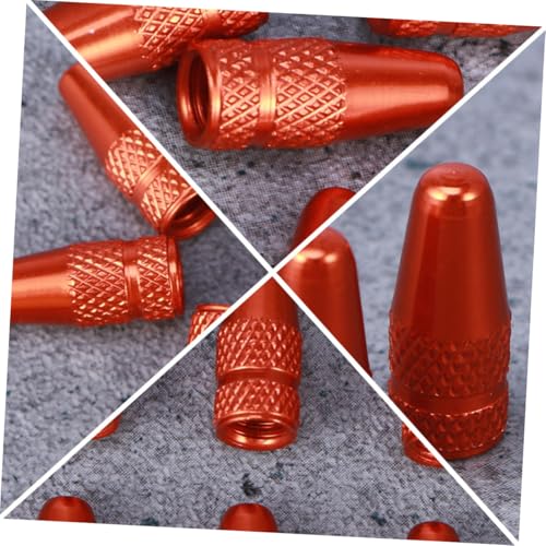 12 Und Tapones de válvula de bicicleta estilo francés naranja miniatura 5