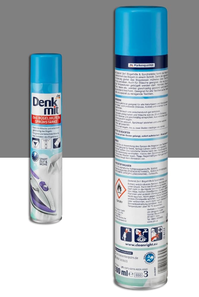 6er Set: 5 x Bügelhilfe & Sprühstärke 2in1, 5 x 500 ml, 1 x Cremedusche, 300 ml