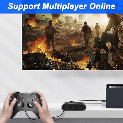 MEIRIYFA Adaptador de controlador Gamecube para Switch, compatible con Super Smash Bros, 4 puertos con características turbo y vibración - imagen 5