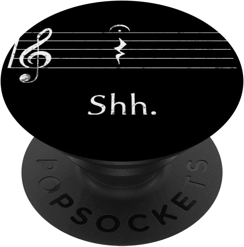 Funny Music Shh Quarter Rest and Fermata PopSockets PopWallet for MagSafe