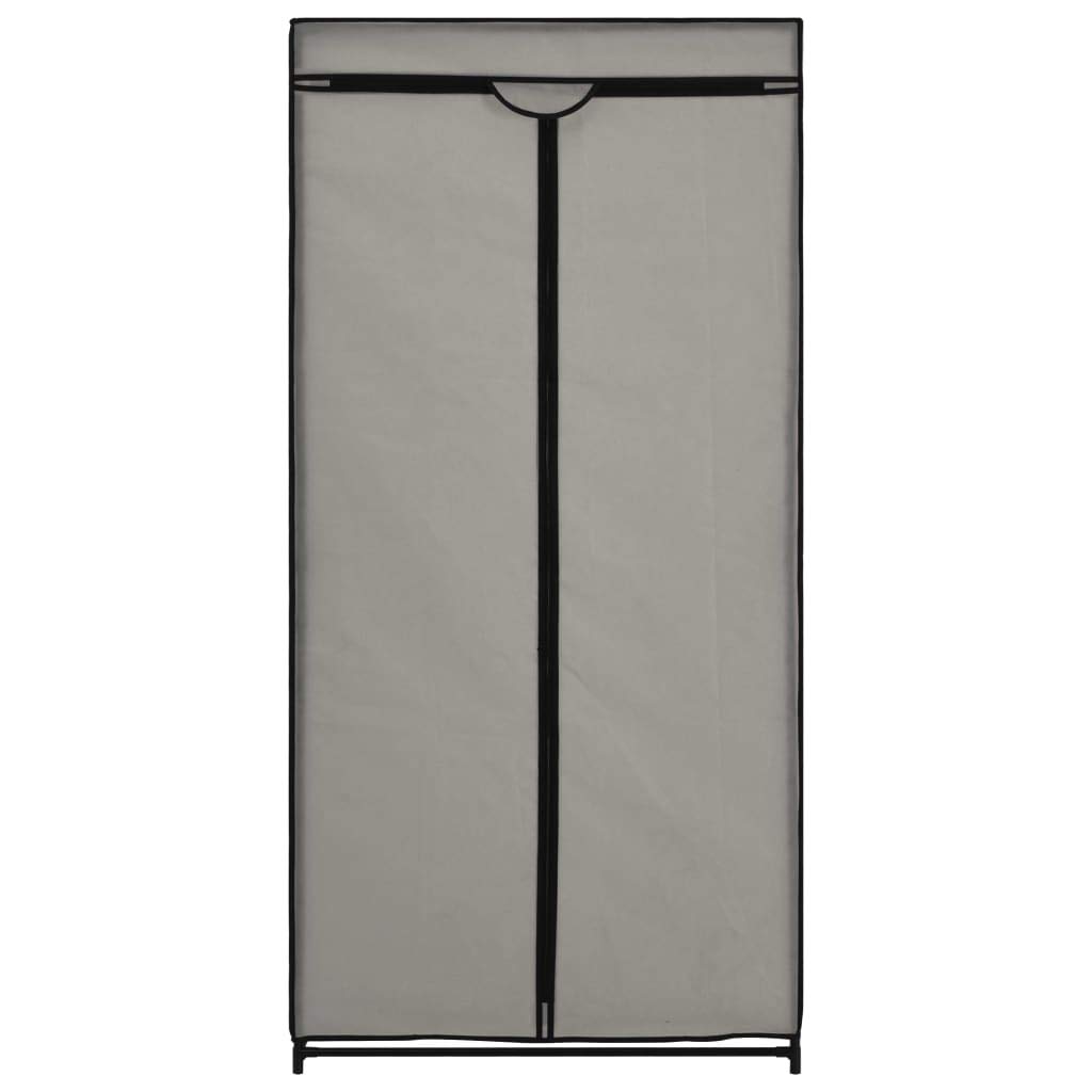 Kleiderschrank 2 Stück, grau, 75 x 50 x 160 cm, Kleiderschrank aus Stoff, zusammenklappbar mit Hängestange, Kleiderbügel, Regal für Taschen, Spielzeug, Schuhe, Wohnzimmer, Schlafzimmer