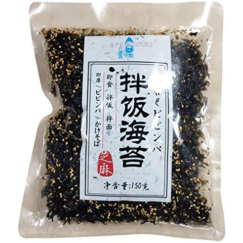 Rice Seasoning Furikake(No Salt, No MSG, Gluten Free), Dried Seaweed Snacks Roasted Nori Seaweed, Japanese Multi-Purpose Seasoning, With sesame seeds, 150g, Transparent packaging delicious and visible Cover