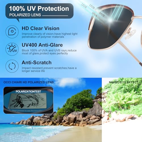 Image of OCCI CHIARI UV Blue Light Glasses for Women Fashion Cat Eye Polarized Sunglasses