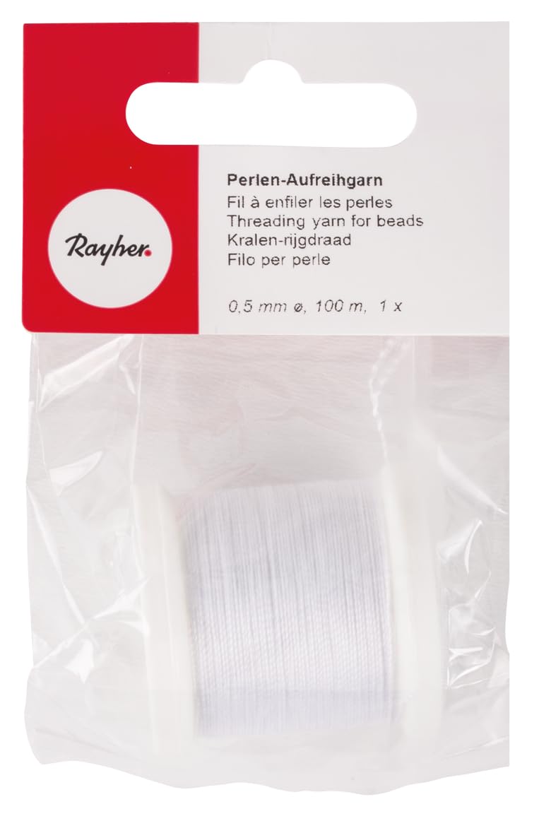 Rayher Threading yarn for beads, 0,5mm ø, Length: Around 100 meters, 8900102