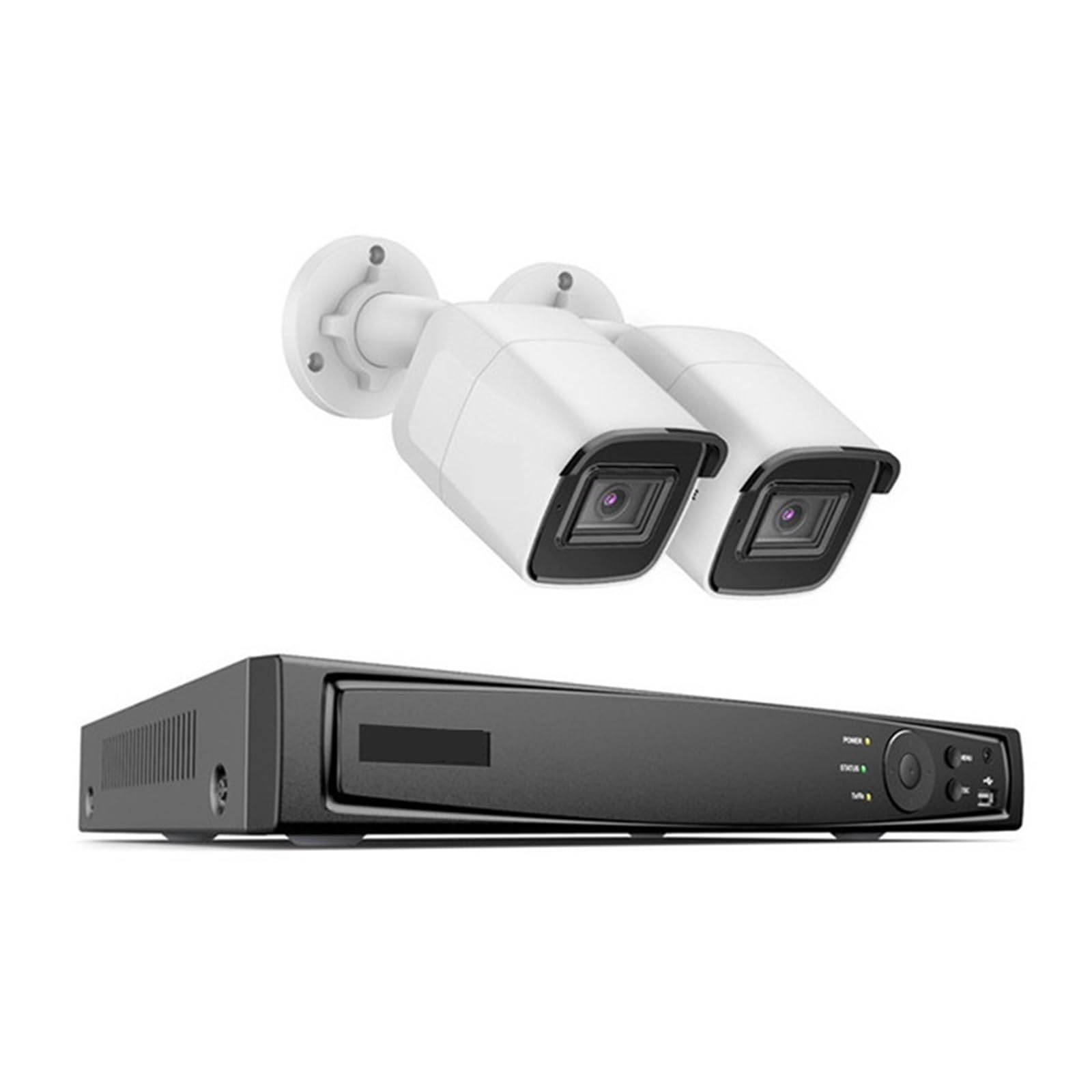 8CH 8MP Ultra HD PoE Sistema De Seguridad De Video En Red 4K H.265 Vigilancia NVR 8MP H800 Audio En Cámaras PoE CCTV Bullet FáCil De Instalar(None,8CH NVR 2PCS Cameras)