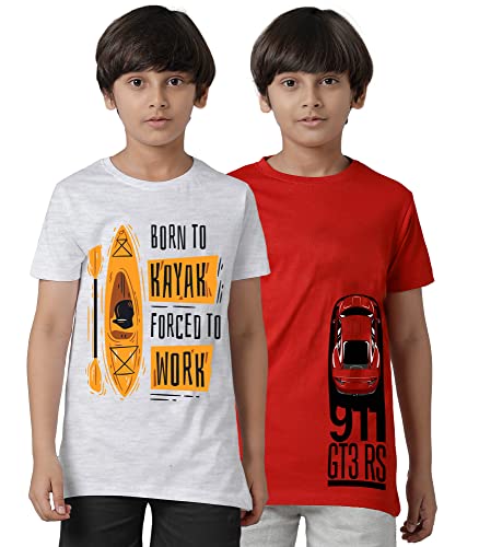 Image of KYDA KIDS 100% Cotton Printed Half Sleeve T-Shirts for Boys (Pack of 2)