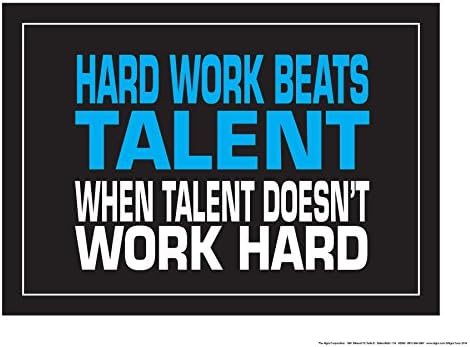 ALGRA Hard Work Beats Talent When Talent Doesn't Work Hard 18 X 24 Poster