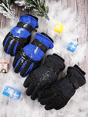 Image of SATINIOR 2 Pairs Kids Winter Snow Gloves Ski Mitten