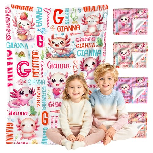 Image of Custom Axolotls Blanket for Boys Girls,Ultra Soft Personalized Gifts Baby Blanket,Customized Throw for Toddlers Newborn Stroller Crib,40 inchx50 inch