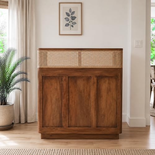 Image of The Attic Mehfil Bar Cabinet, Teak Finish