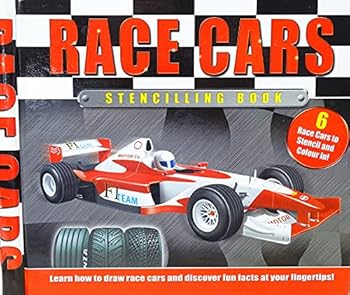 RACE CARS STENCILLING BOOK