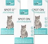 OptiPet Spot On 18x1ml Pipetten für Katzen, Hochwirksam bis zu 72 Wochen gegen Milben, Flöhen, Zecken, Läusen