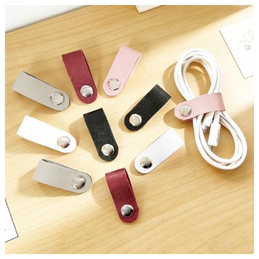 10 PCS Cord Organizer, Cord Keeper, Cable Organizer USB Holder, Cable Straps, Earphone Clips Ties (Black/White/Red/Pink/Grey, Each 2PCS)