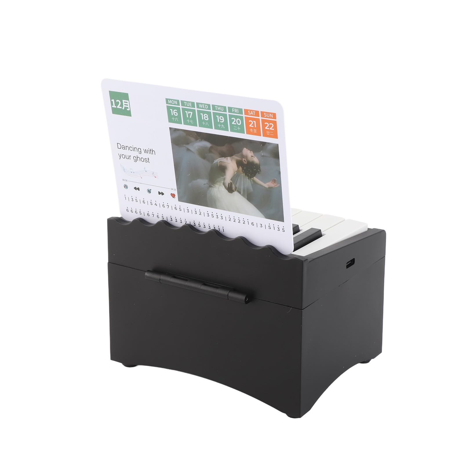 RiToEasysports Piano Biurko Kalendarz 15 Klawiszy Mini Grający Kalendarz