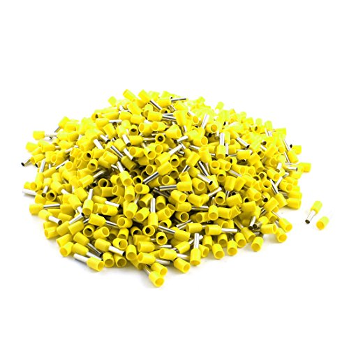 Conectores aislados Aexit tipo tubo E2508 14AWG amarillo 1000 pcs miniatura 1