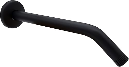 Westbrass A302-1-62 12" IPS x 10" Brazo de ducha de montaje en pared con brida de agarre seguro, negro mate