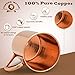 Copper Mules PURE Copper Mug RAW Copper Interior Ideal for Ayurvedic Health Benefits and Moscow Mules - Straight Smooth Finish - Authentic and Strong Riveited Handle - Holds 16oz