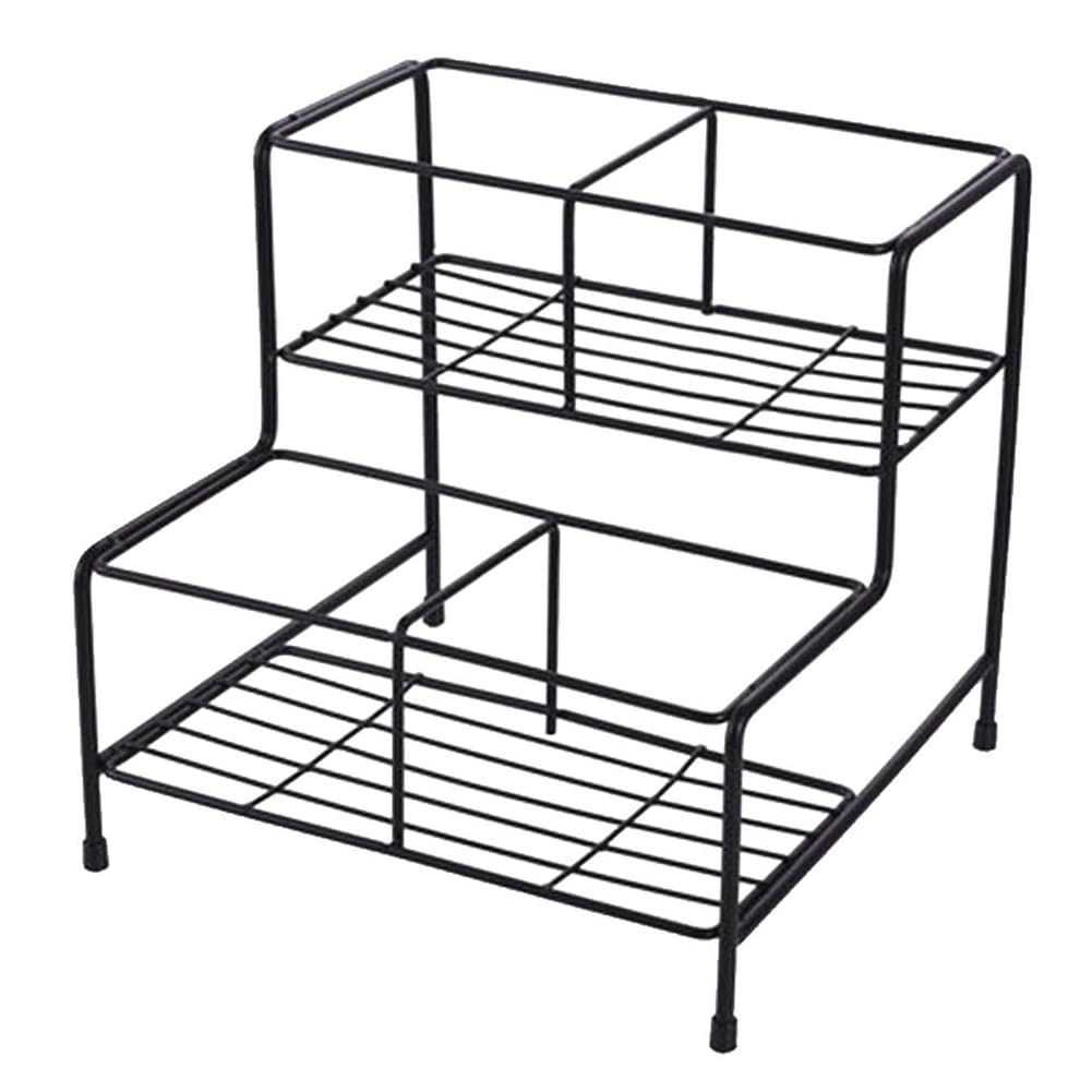 Hndhbfgrt Syrup Bottle Display Rack 2 Tier Metal Coffee Organizer Rack for Kitchen for Bathroom Pantry Coffee Station Wine Storage