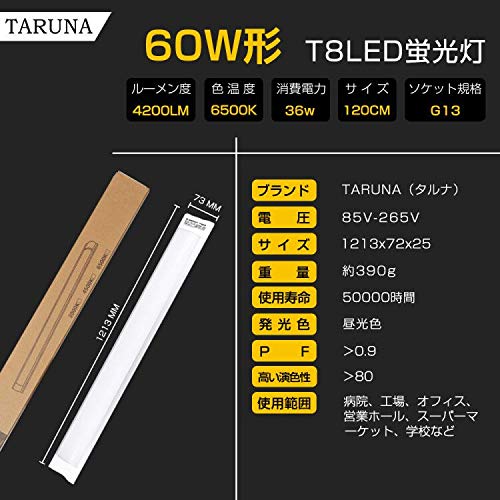 Amazon | LED蛍光灯 LEDベースライト 60W形 全光束4200lm 消費