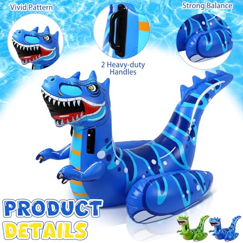 4 Pcs Dinosaur Pool Float Game Set, 2 Player Ride-On Dino Duel Floats - image 2