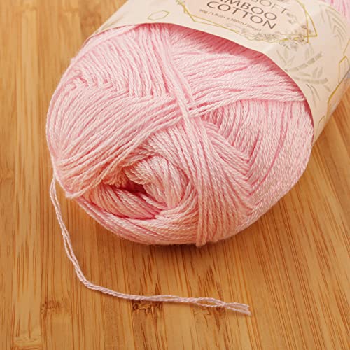 Image of JubileeYarn Baby Soft Bamboo Cotton Yarn, Primrose Pink, 50g /Skein | 4 Skeins